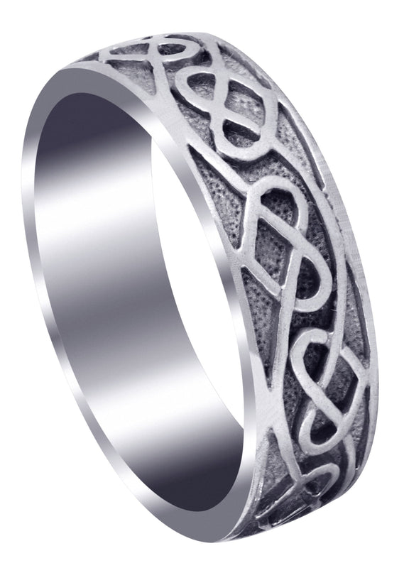 Unique Mens Wedding Band | Sand Blast / High Polish Finish (Jasper)