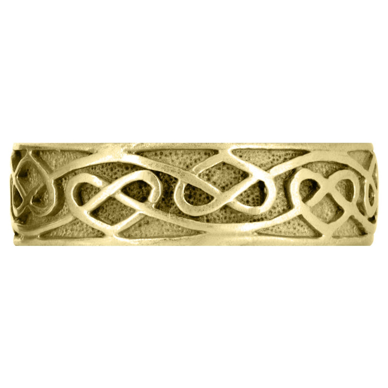 Yellow Gold Unique Mens Wedding Band | Sand Blast / High Polish Finish (Jasper)