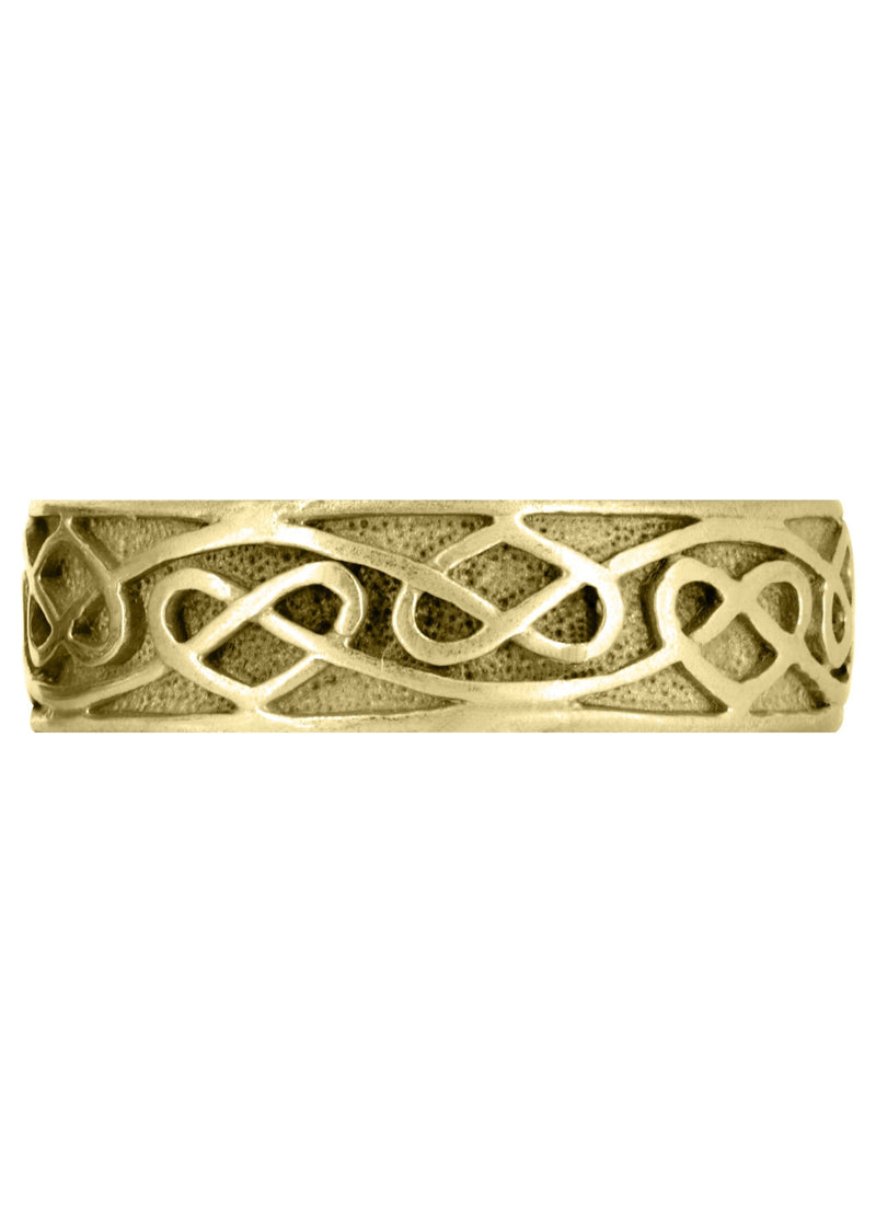 Yellow Gold Unique Mens Wedding Band | Sand Blast / High Polish Finish (Jasper)