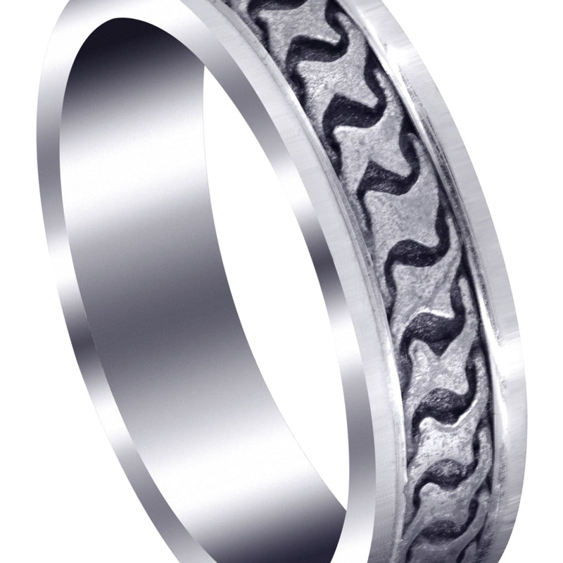 Celtic Mens Wedding Band | Sand Blast / High Polish Finish (Jax)