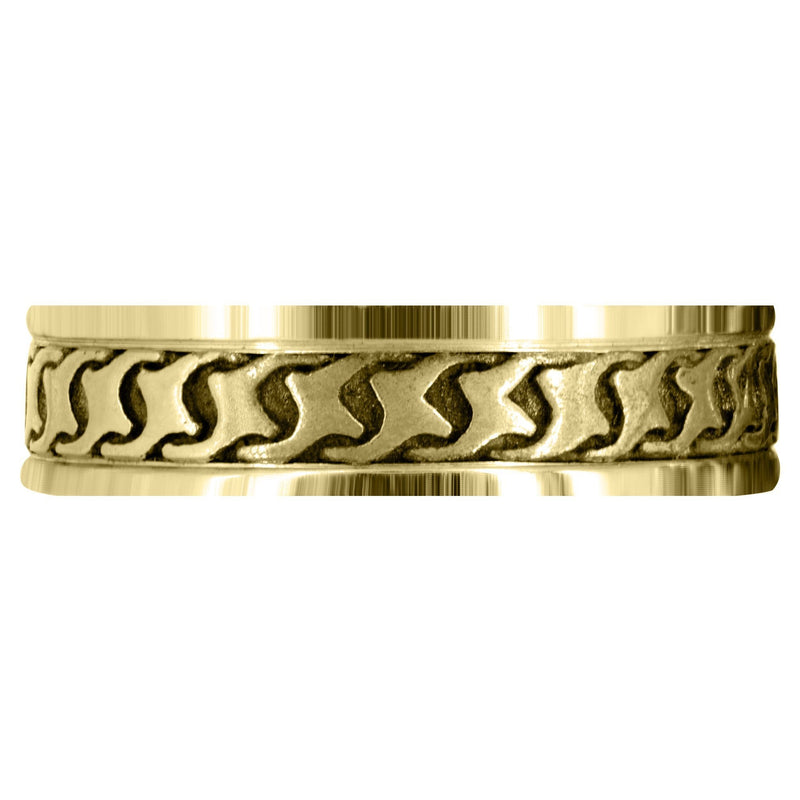 Yellow Gold Celtic Mens Wedding Band | Sand Blast / High Polish Finish (Jax)