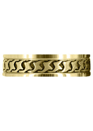 Yellow Gold Celtic Mens Wedding Band | Sand Blast / High Polish Finish (Jax)