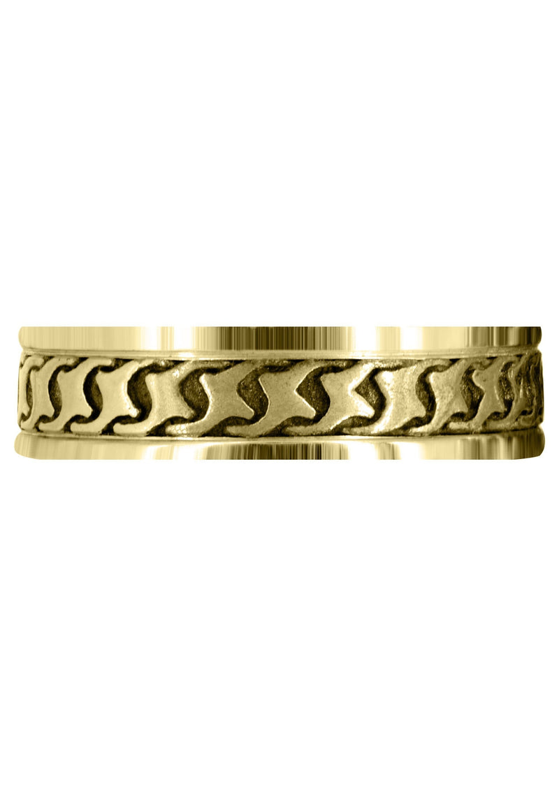 Yellow Gold Celtic Mens Wedding Band | Sand Blast / High Polish Finish (Jax)