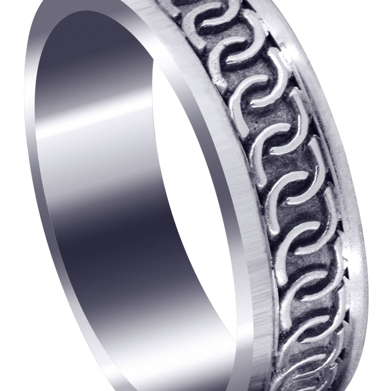 Celtic Mens Wedding Band | Sand Blast / High Polish Finish (Eric)