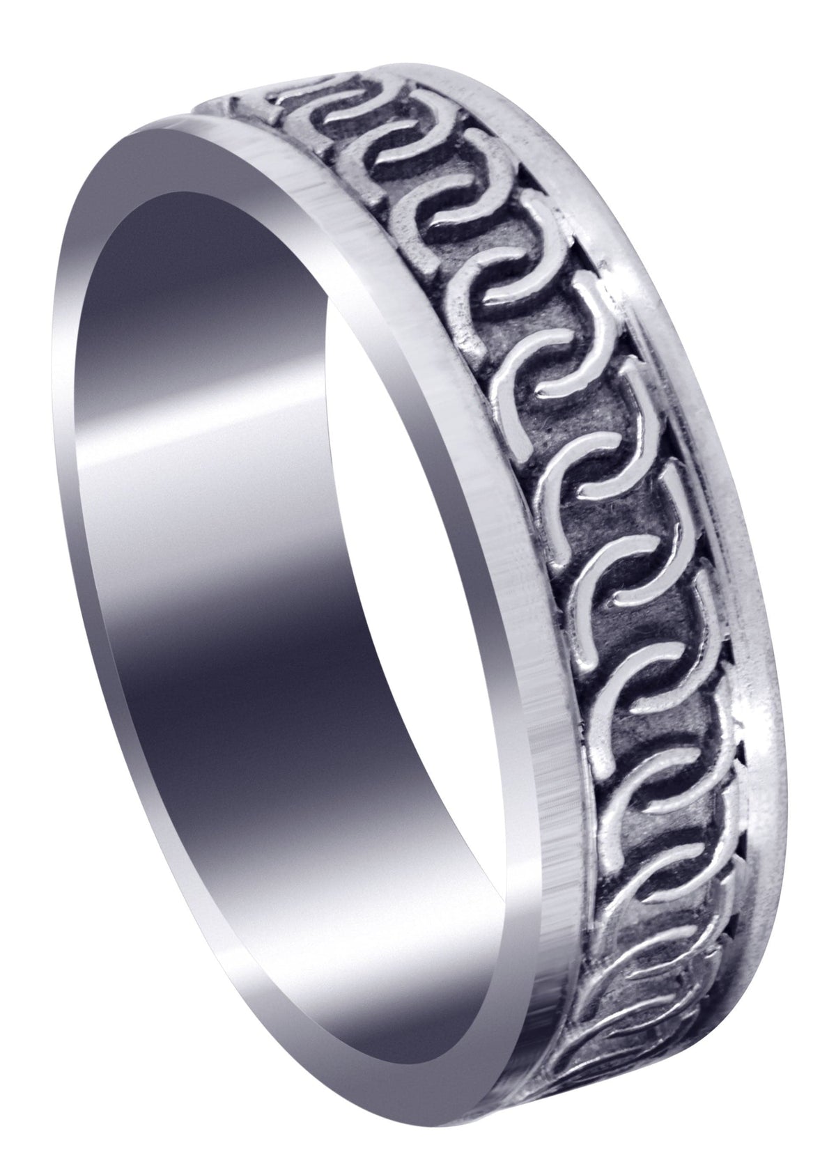 Celtic Mens Wedding Band | Sand Blast / High Polish Finish (Eric)