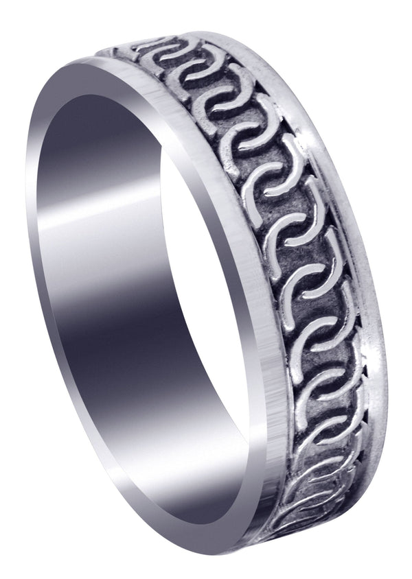 Celtic Mens Wedding Band | Sand Blast / High Polish Finish (Eric)