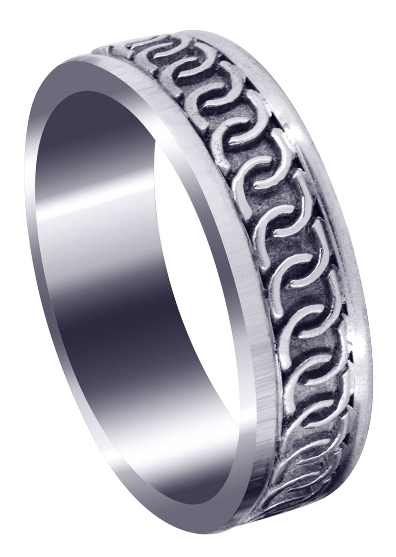 Celtic Mens Wedding Band | Sand Blast / High Polish Finish (Eric)