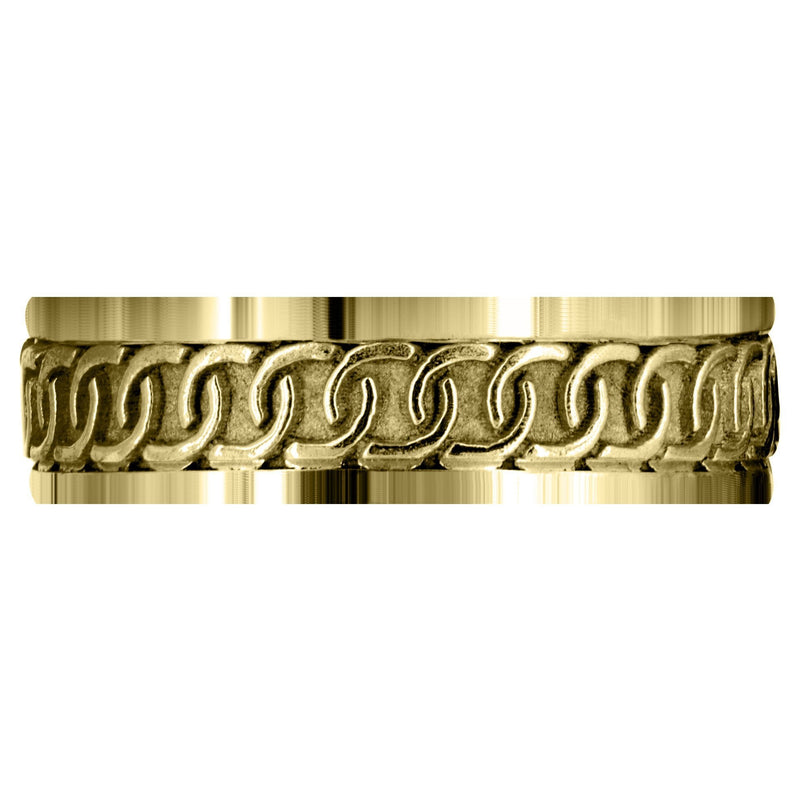 Yellow Gold Celtic Mens Wedding Band | Sand Blast / High Polish Finish (Eric)