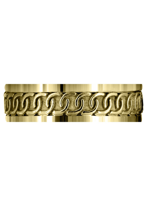 Yellow Gold Celtic Mens Wedding Band | Sand Blast / High Polish Finish (Eric)