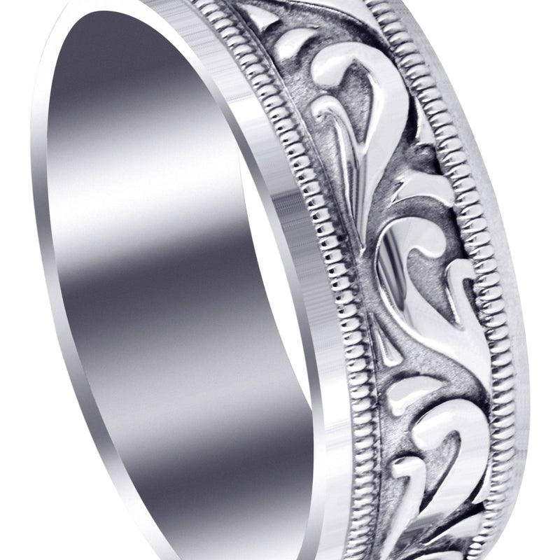 Antique Mens Wedding Band | Sand Blast / High Polish Finish (George)