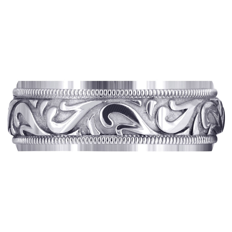 Antique Mens Wedding Band | Sand Blast / High Polish Finish (George)