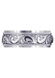 Antique Mens Wedding Band | Sand Blast / High Polish Finish (George)