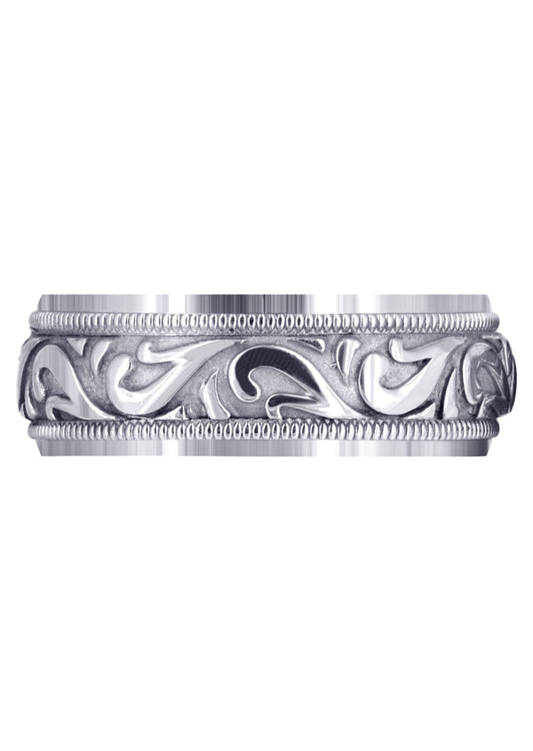 Antique Mens Wedding Band | Sand Blast / High Polish Finish (George)