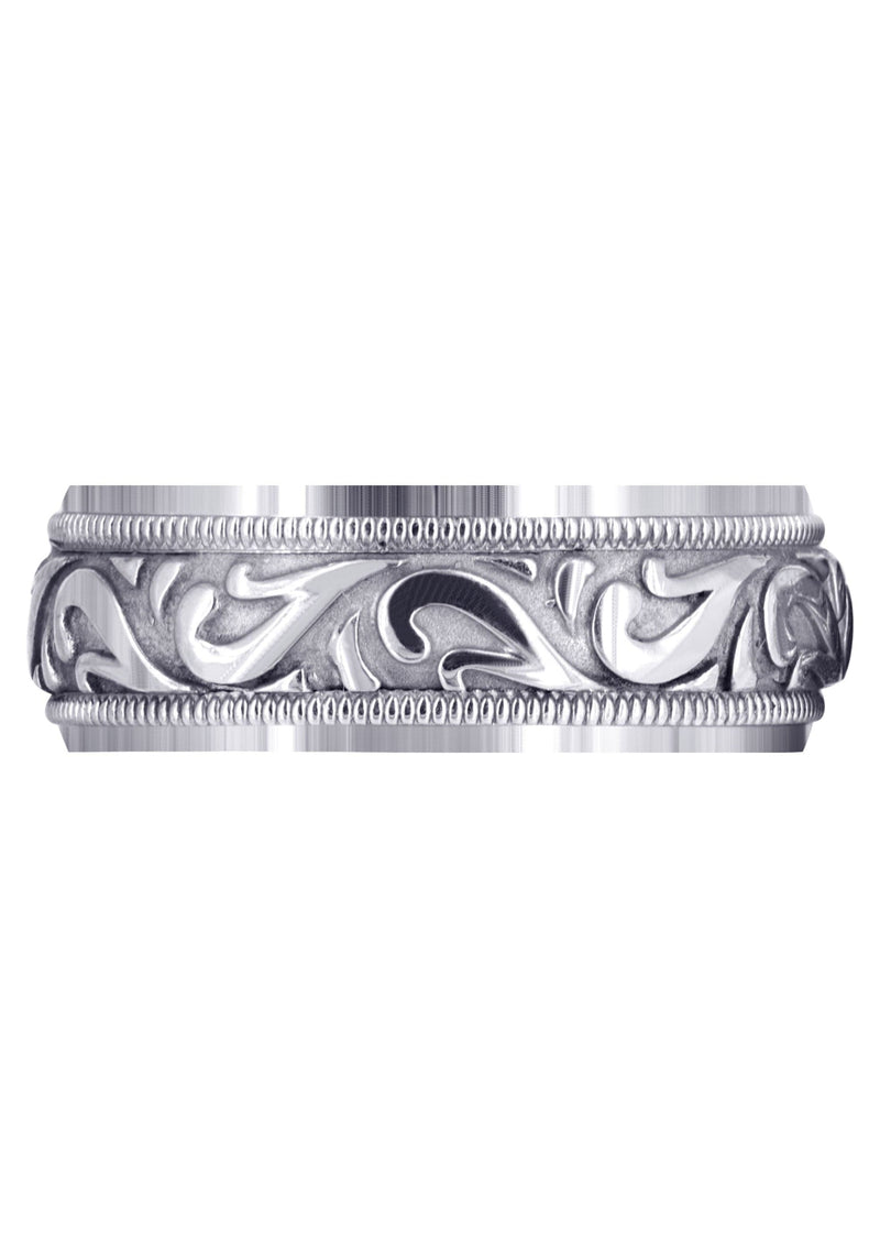 Antique Mens Wedding Band | Sand Blast / High Polish Finish (George)