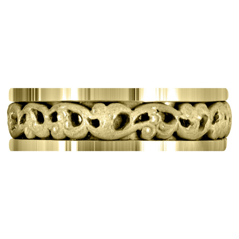 Yellow Gold Celtic Mens Wedding Band | Sand Blast Finish (Everett)