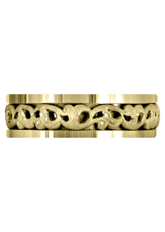Yellow Gold Celtic Mens Wedding Band | Sand Blast Finish (Everett)