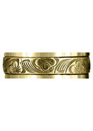 Yellow Gold Antique Mens Wedding Band | High Polish Finish (Alex)