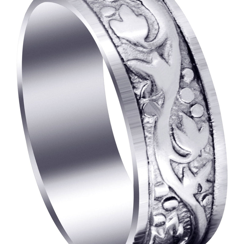 Antique Mens Wedding Band | Sand Blast / High Polish Finish (Bryson)