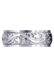 Antique Mens Wedding Band | Sand Blast / High Polish Finish (Bryson)