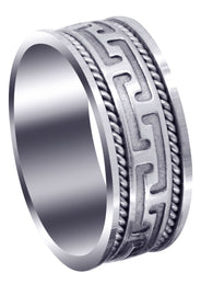 Modern Mens Wedding Band | Sand Blast / High Polish Finish (Jayce)