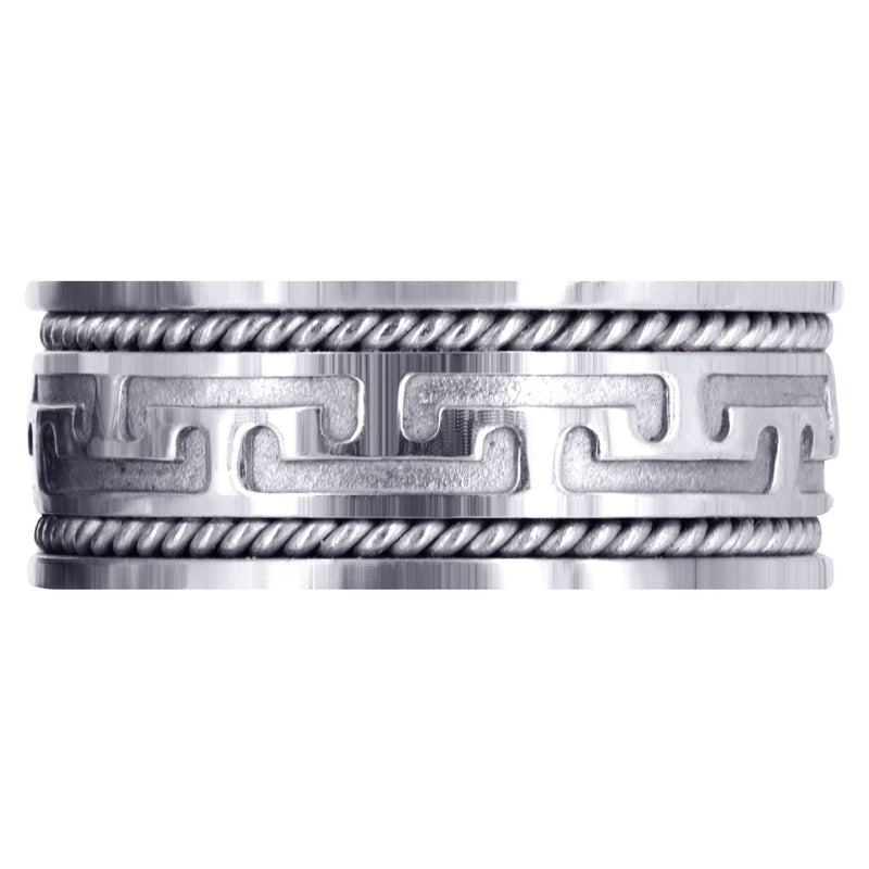 Modern Mens Wedding Band | Sand Blast / High Polish Finish (Jayce)