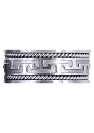 Modern Mens Wedding Band | Sand Blast / High Polish Finish (Jayce)