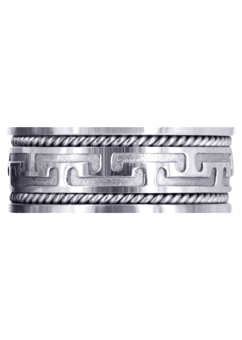 Modern Mens Wedding Band | Sand Blast / High Polish Finish (Jayce)