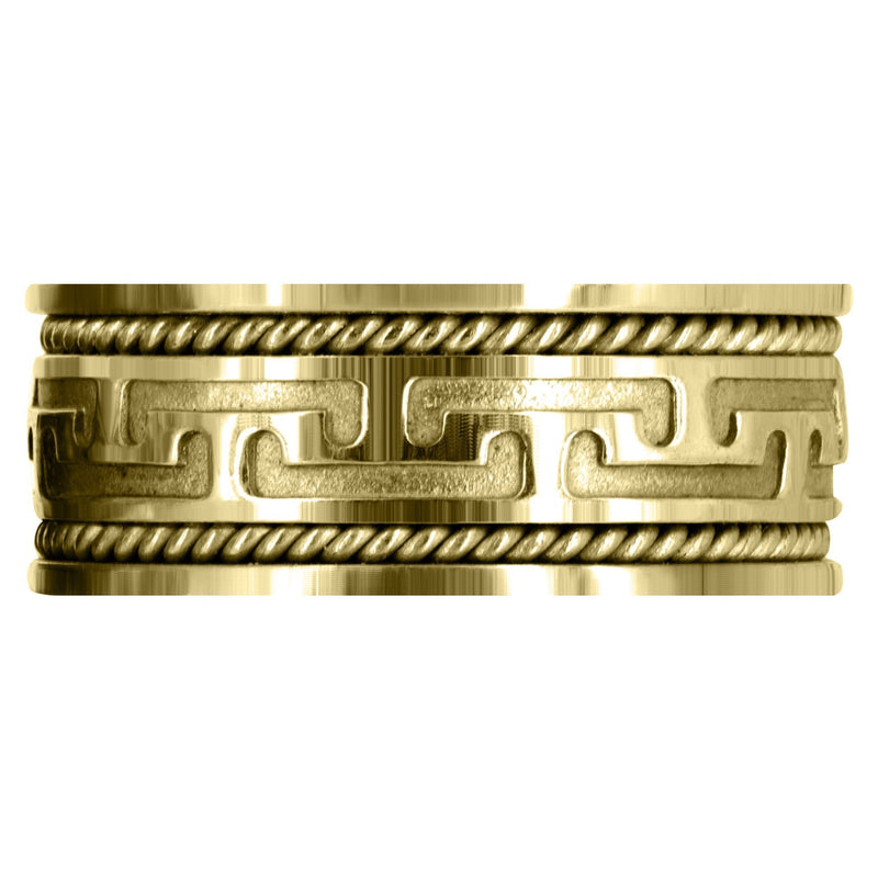 Yellow Gold Modern Mens Wedding Band | Sand Blast / High Polish Finish (Jayce)