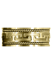 Yellow Gold Modern Mens Wedding Band | Sand Blast / High Polish Finish (Jayce)