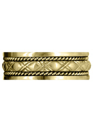 Yellow Gold Modern Mens Wedding Band | Sand Blast / High Polish Finish (Elliott)