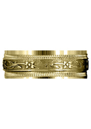 Yellow Gold Antique Mens Wedding Band | High Polish Finish (Cayden)