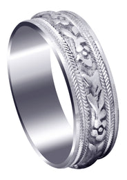 Antique Mens Wedding Band | Sand Blast / High Polish Finish (Bryce)