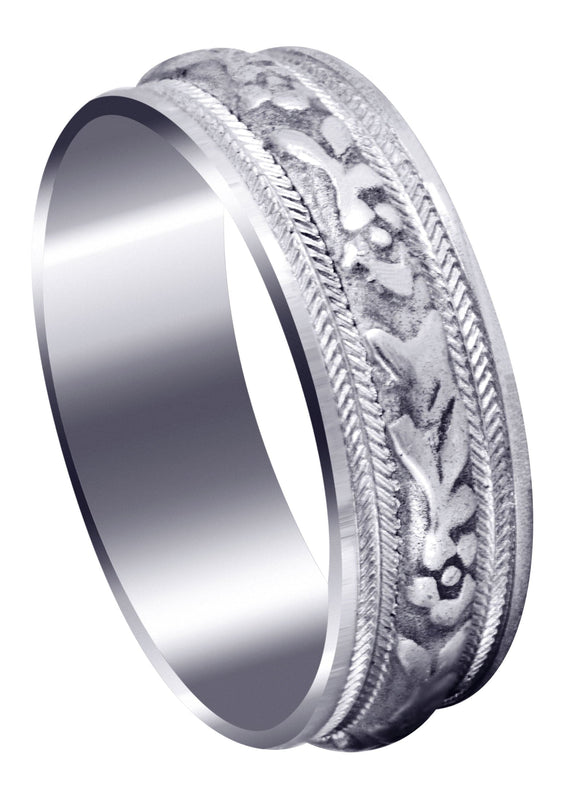 Antique Mens Wedding Band | Sand Blast / High Polish Finish (Bryce)