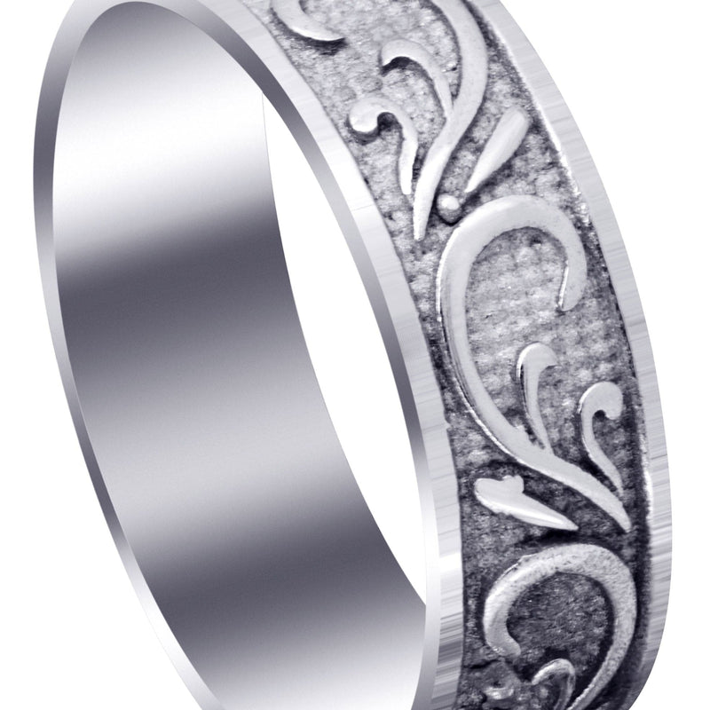 Antique Mens Wedding Band | Sand Blast / High Polish Finish (Giovanni)