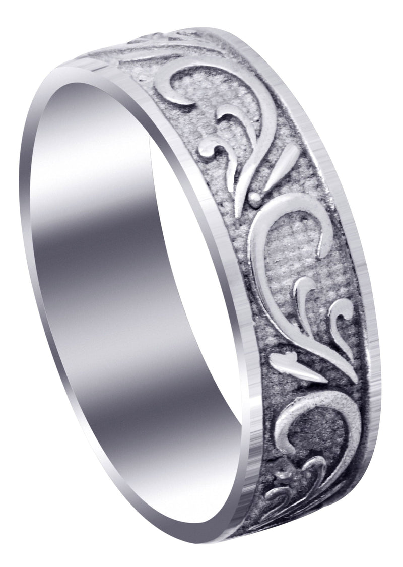 Antique Mens Wedding Band | Sand Blast / High Polish Finish (Giovanni)