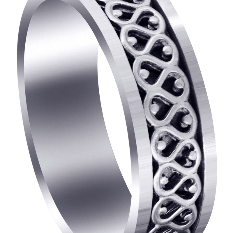 Celtic Mens Wedding Band | High Polish Finish (Silas)