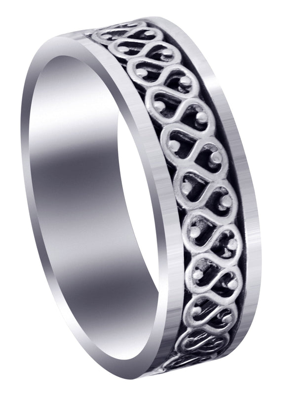 Celtic Mens Wedding Band | High Polish Finish (Silas)
