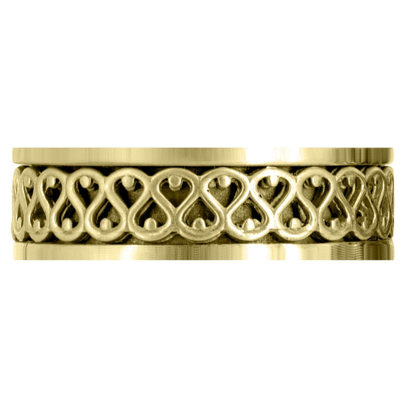 Yellow Gold Celtic Mens Wedding Band | High Polish Finish (Silas)