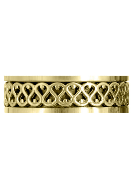 Yellow Gold Celtic Mens Wedding Band | High Polish Finish (Silas)