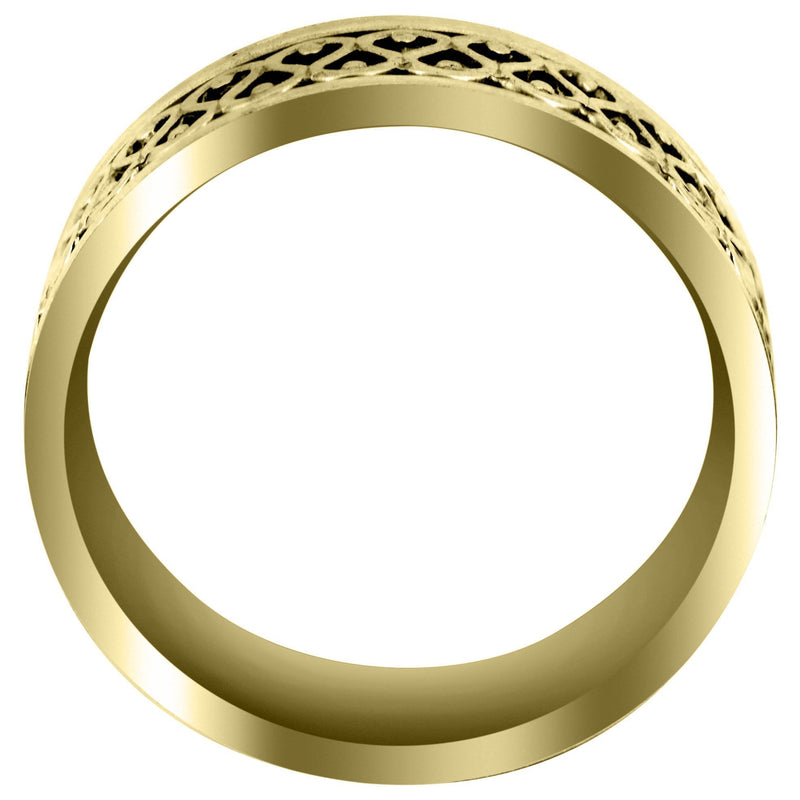 Yellow Gold Celtic Mens Wedding Band | High Polish Finish (Silas)