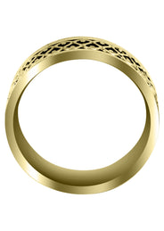 Yellow Gold Celtic Mens Wedding Band | High Polish Finish (Silas)