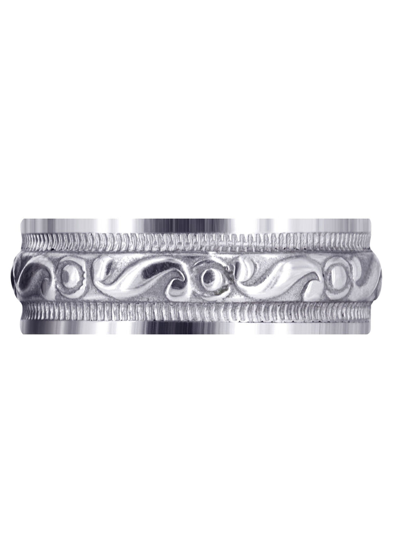 Antique Mens Wedding Band | Sand Blast / High Polish Finish (Jesus)