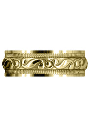 Yellow Gold Antique Mens Wedding Band | Sand Blast / High Polish Finish (Jesus)