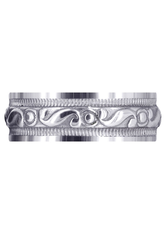 Antique Mens Wedding Band | Sand Blast / High Polish Finish (Jesus)