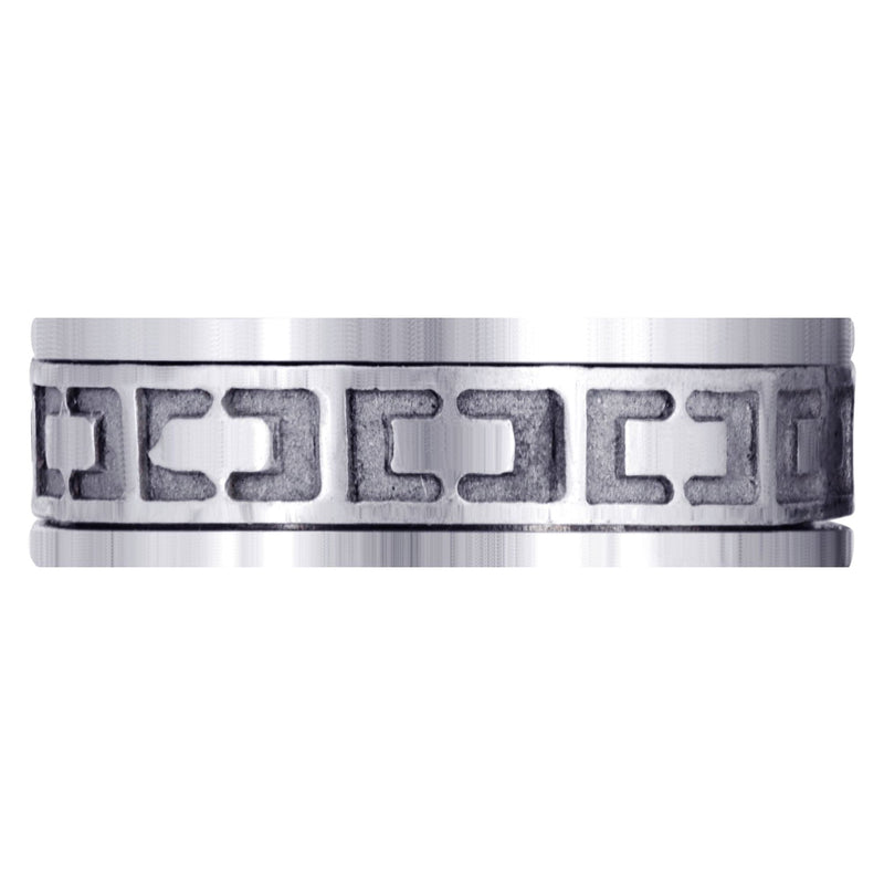 Contemporary Mens Wedding Band | Sand Blast / High Polish Finish (Santiago)