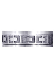 Contemporary Mens Wedding Band | Sand Blast / High Polish Finish (Santiago)
