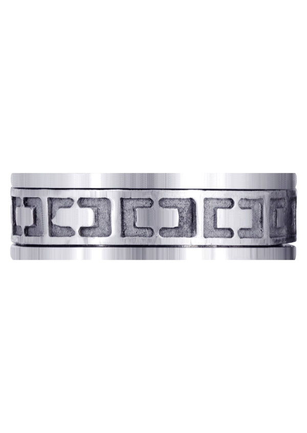 Contemporary Mens Wedding Band | Sand Blast / High Polish Finish (Santiago)