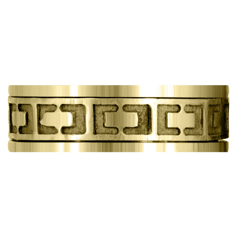 Yellow Gold Contemporary Mens Wedding Band | Sand Blast / High Polish Finish (Santiago)