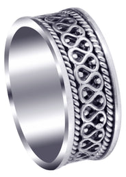 Celtic Unique Mens Wedding Band | High Polish Finish (Sean)
