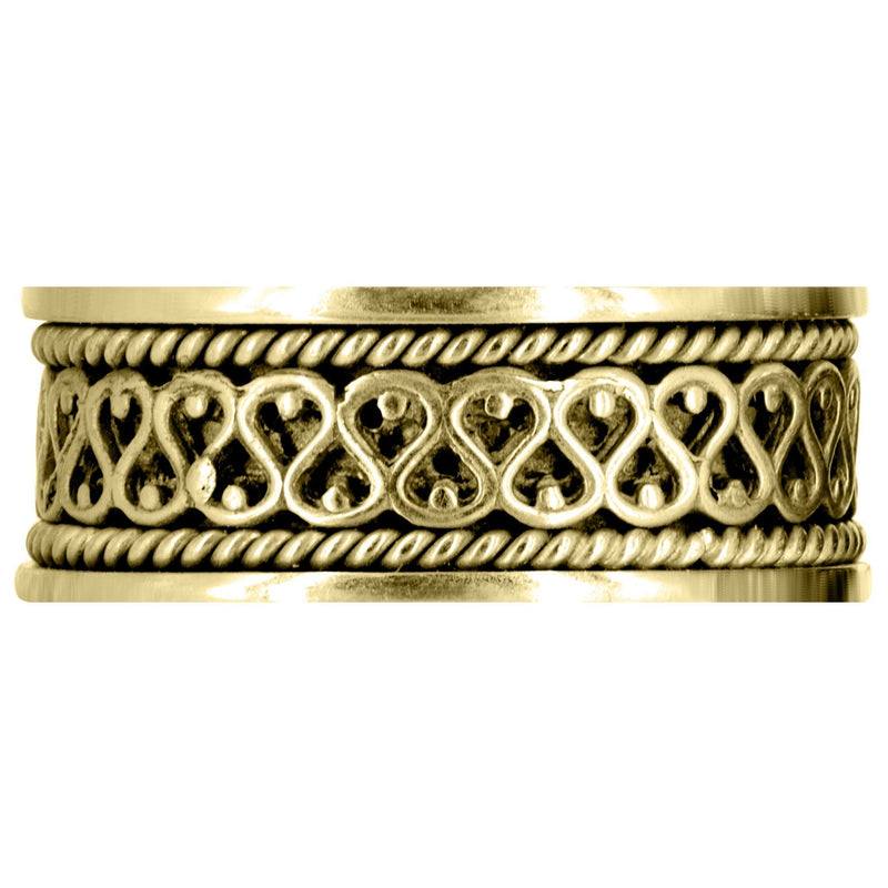 Yellow Gold Celtic Unique Mens Wedding Band | High Polish Finish (Sean)